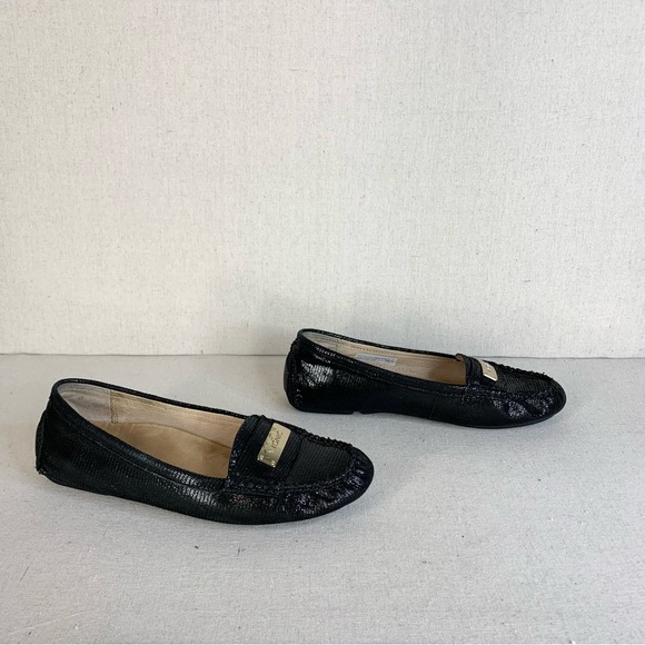 Vionic Sydney Leather Reptile Embossed Black Sparkle Loafers/Flats - Size 8 - Picture 8 of 16